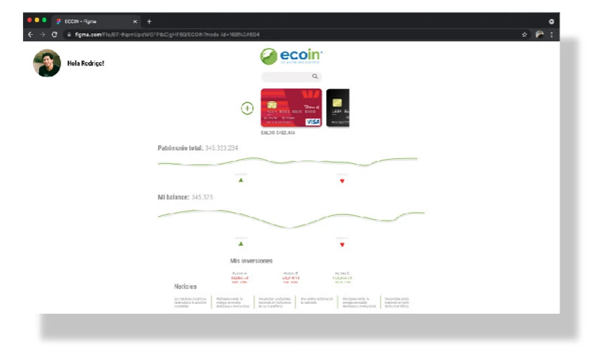 Pantallas de la app Ecoin