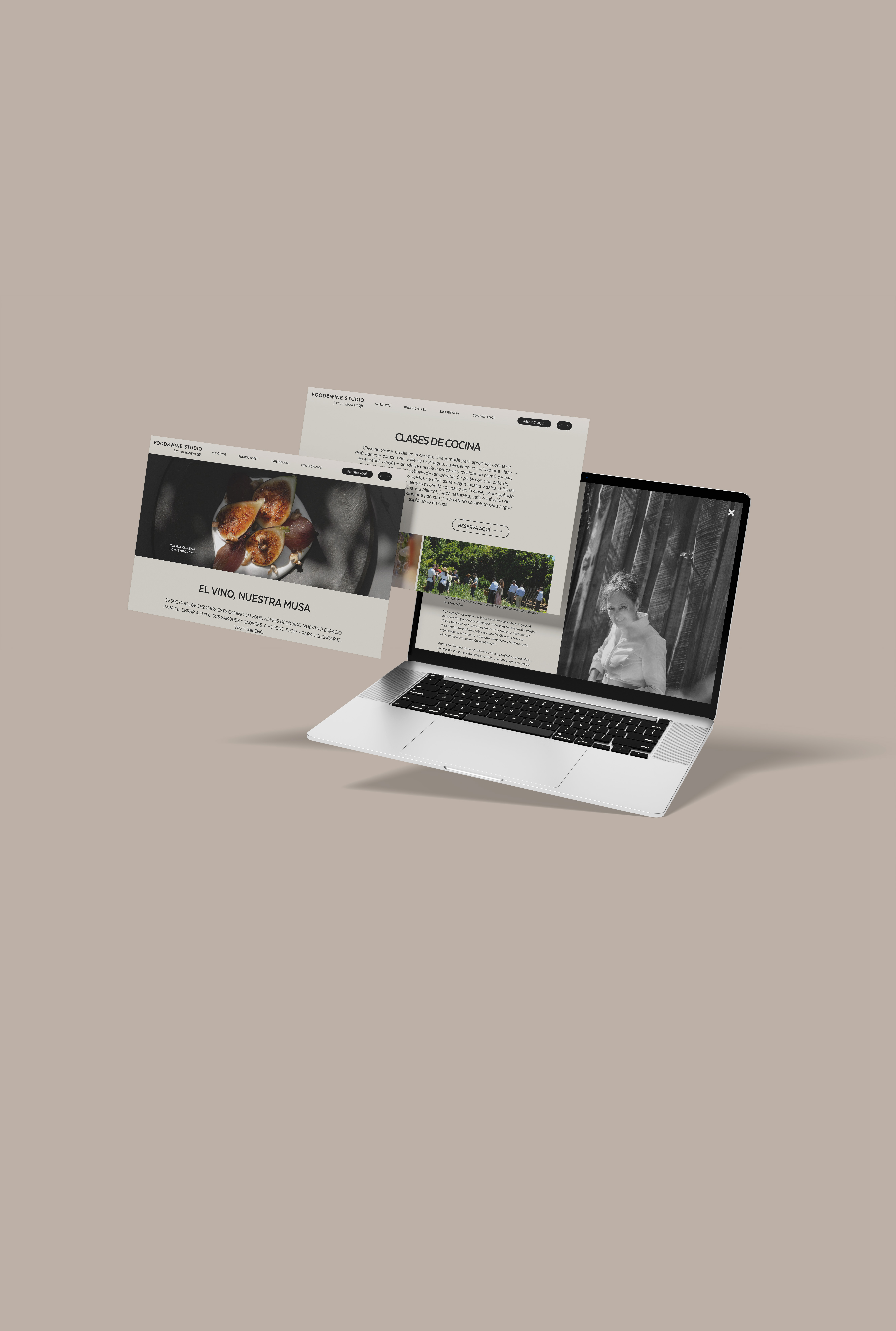 Mockup web de Food and Wine Studio